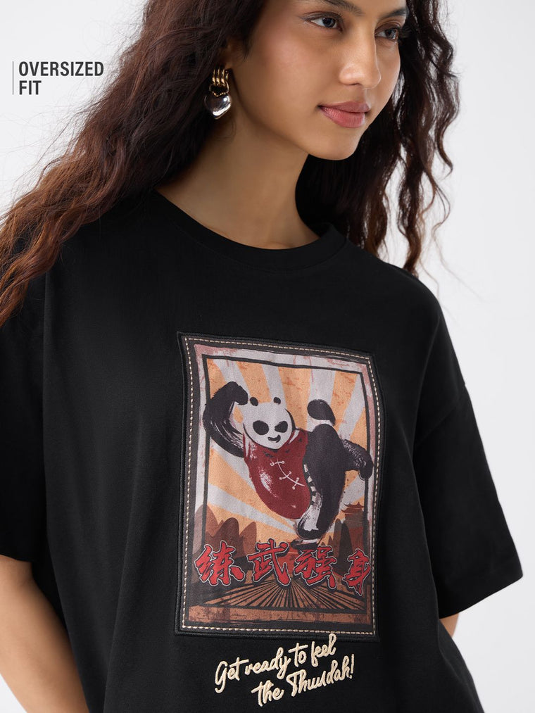 Kung Fu Panda: The Thundah Women Oversized T-Shirts