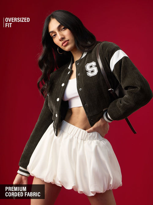 Souled Originals: Chocolate Women Varsity Jackets