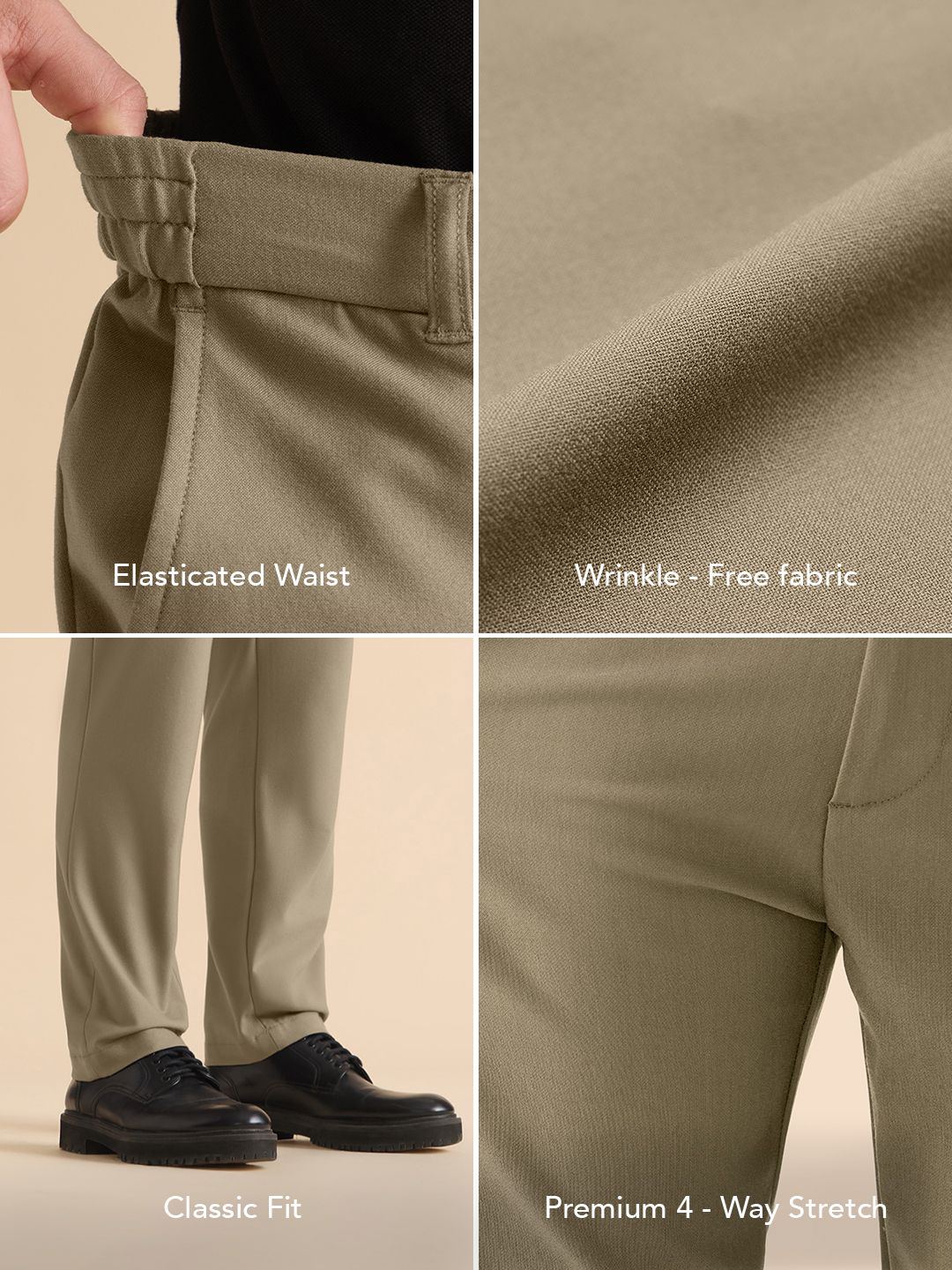 Super Pants: Sand Dune (Classic Fit) Men Super Flex Pants