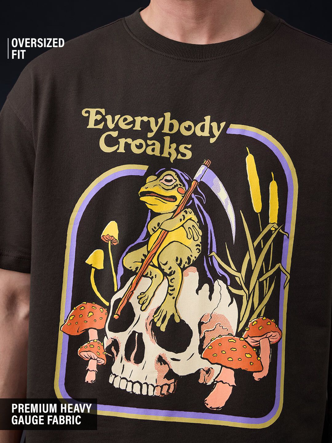 Steven Rhodes: Everybody Croaks Oversized T-Shirts