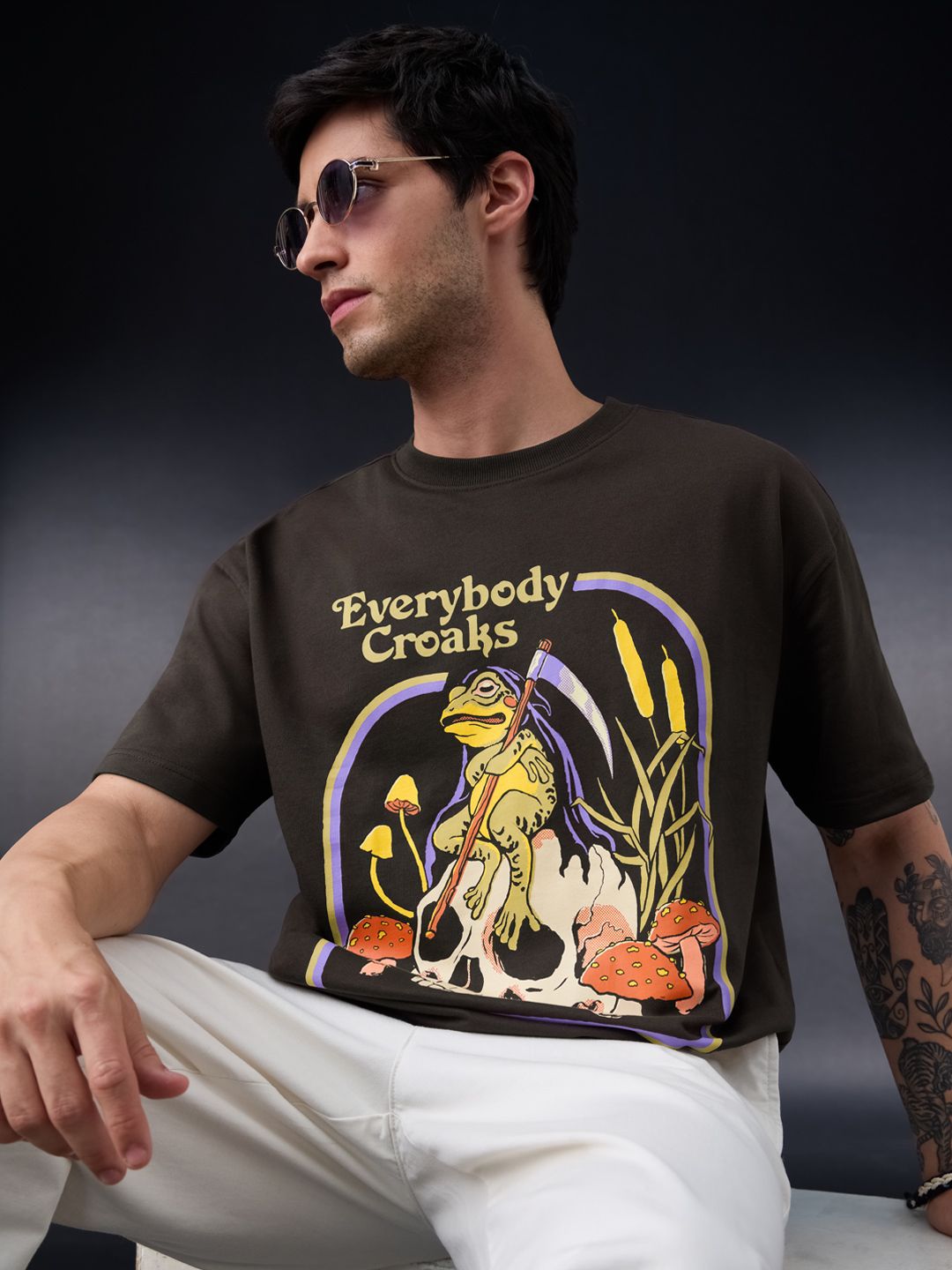 Steven Rhodes: Everybody Croaks Oversized T-Shirts