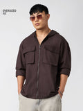Cotton Linen Hoodie: Cocoa Overshirts
