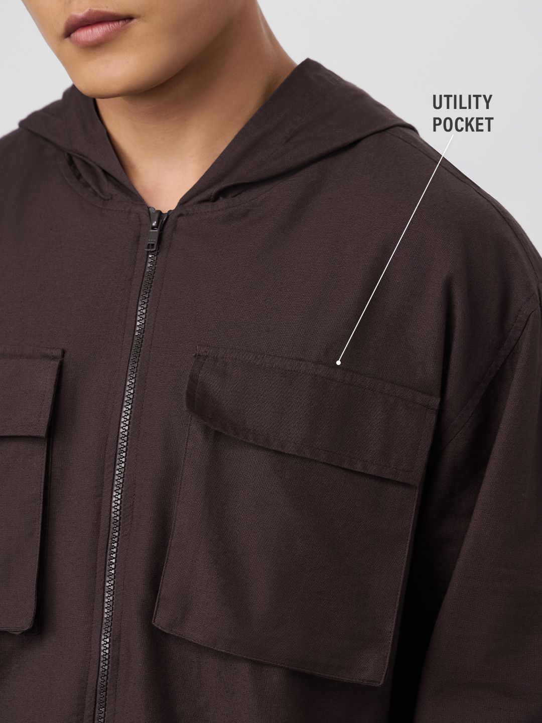 Cotton Linen Hoodie: Cocoa Overshirts
