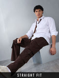 Solids: Rich Brown Men Cargo Pants