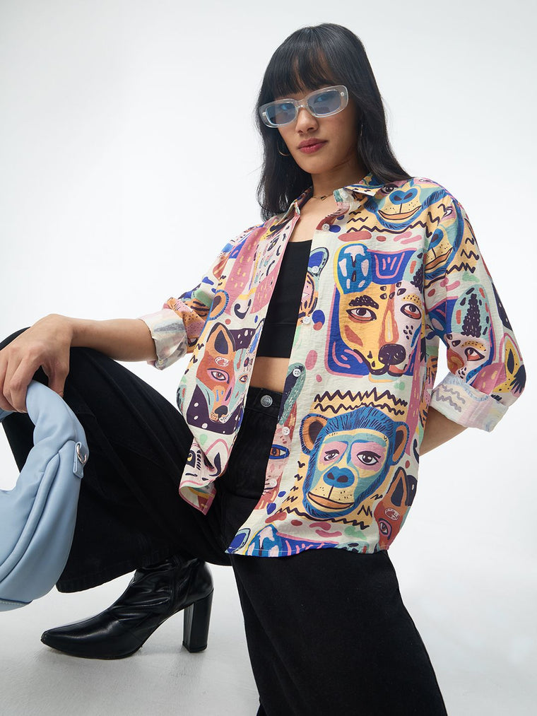 TSS Originals: Funky Animals Women Relaxed Shirts