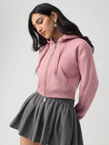 Two-way Zipper Hoodie: Heather Women Cropped Zipper Hoodies