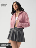 Two-way Zipper Hoodie: Heather Women Cropped Zipper Hoodies