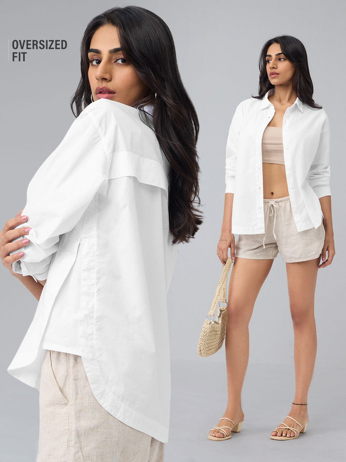 Oversized Solids: Pristine Women Oversized Shirts