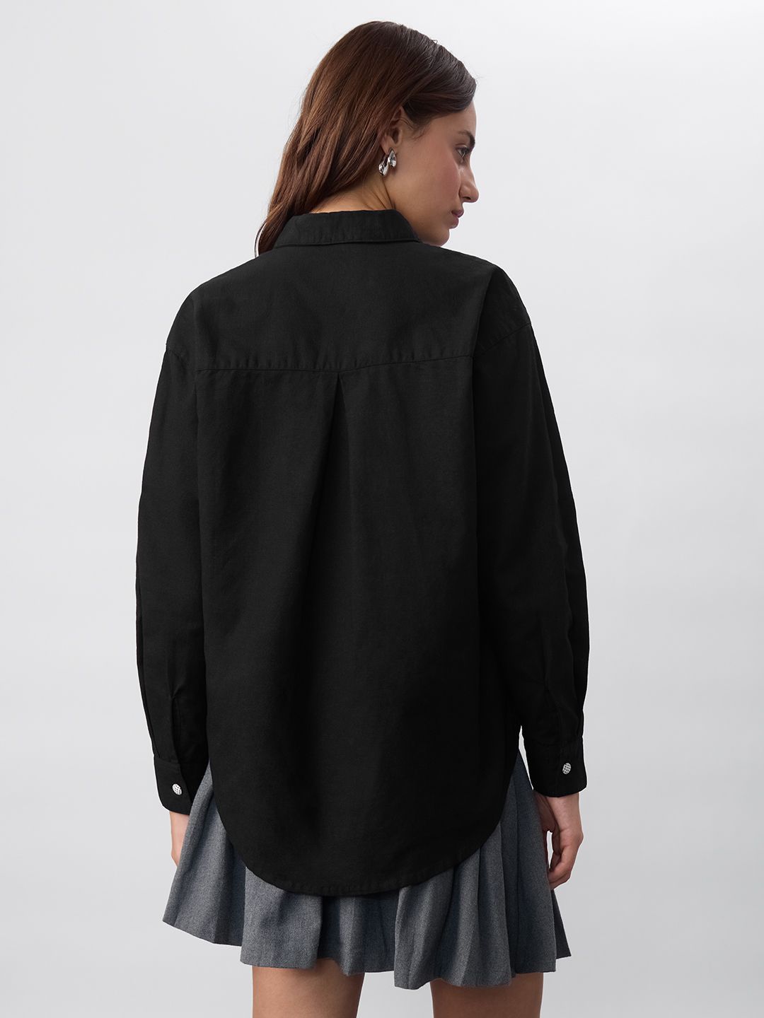 Cotton Linen Shirt: Dalmatian Charm Women Oversized Shirts