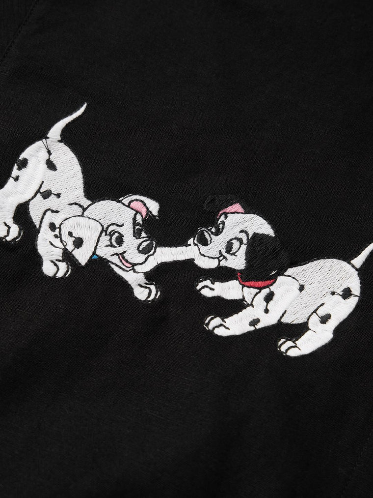 Cotton Linen Shirt: Dalmatian Charm Women Oversized Shirts