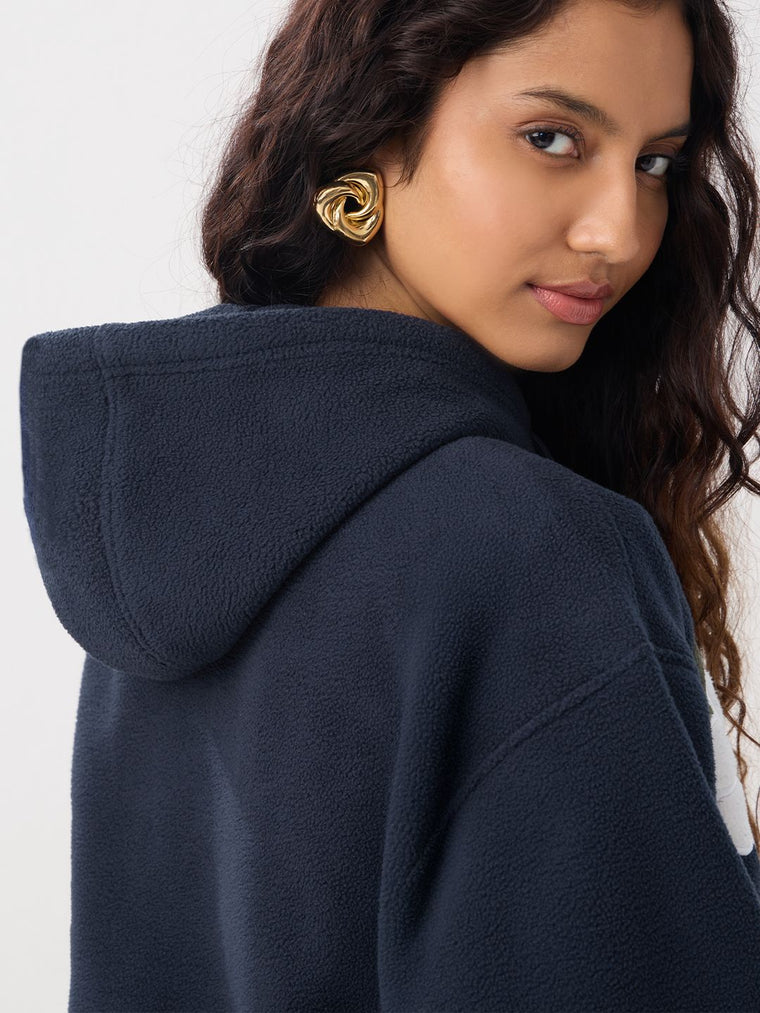 Polar Fleece Hoodies: Mystic Bloom Women Cropped Zipper Hoodies