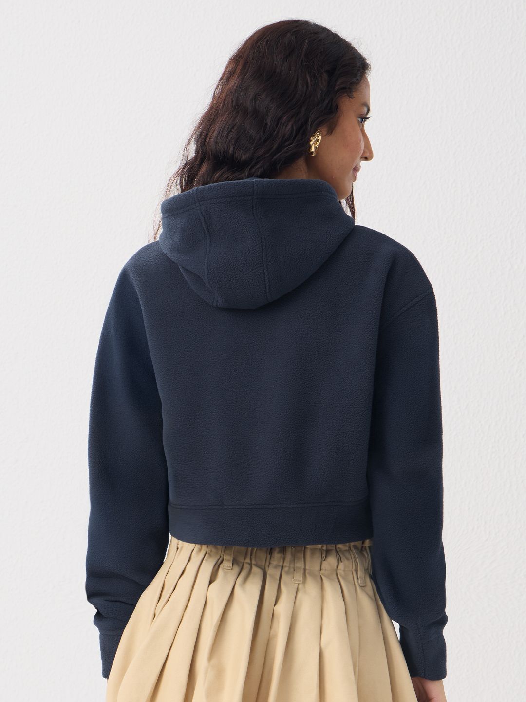 Polar Fleece Hoodies: Mystic Bloom Women Cropped Zipper Hoodies