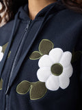 Polar Fleece Hoodies: Mystic Bloom Women Cropped Zipper Hoodies