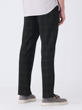 Men's Classic Fit Pants: Black Checks Men Super Flex Pants