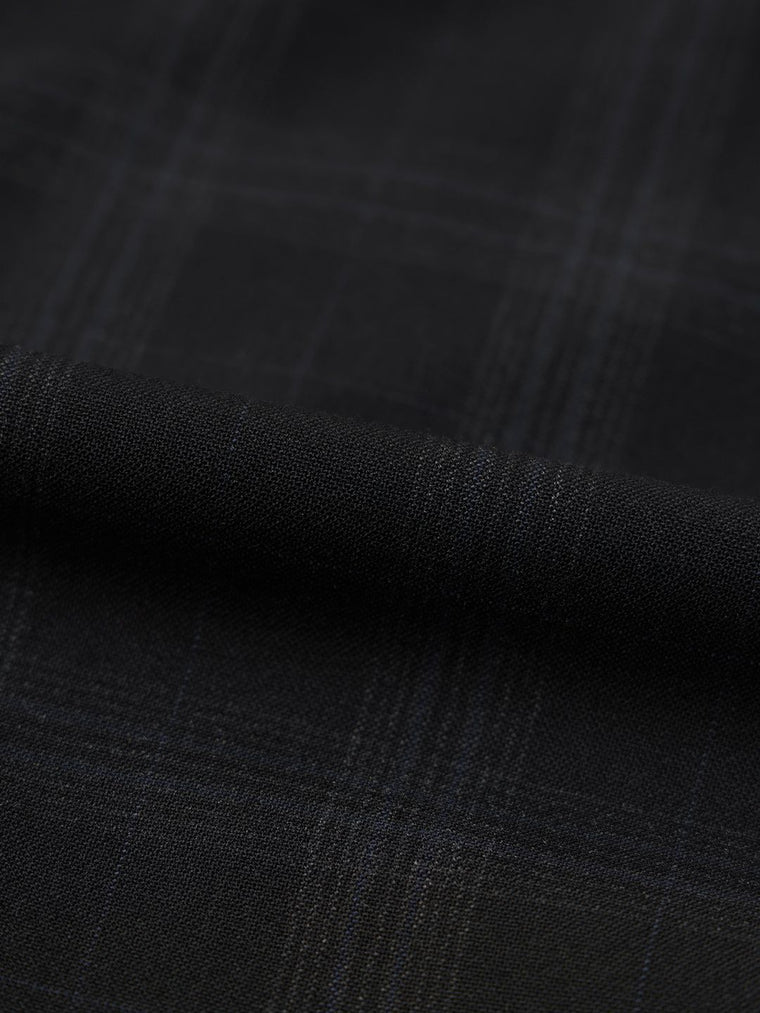 Men's Classic Fit Pants: Black Checks Men Super Flex Pants