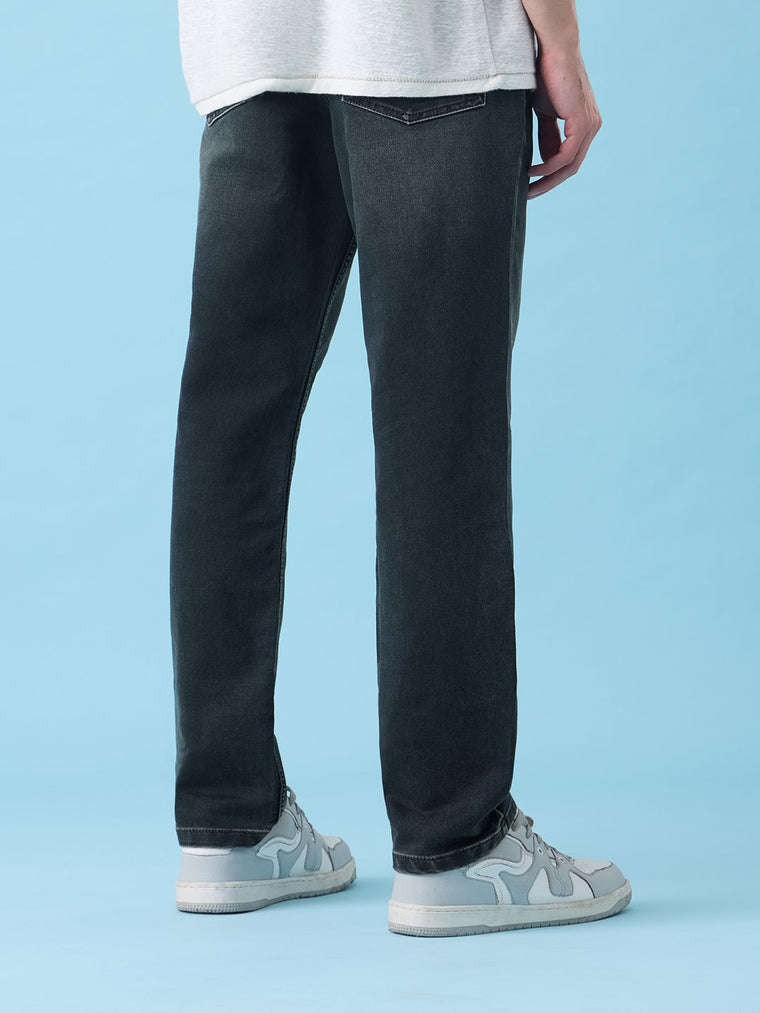 Straight Fit Denim: Ocean Depth Men Straight Fit Jeans