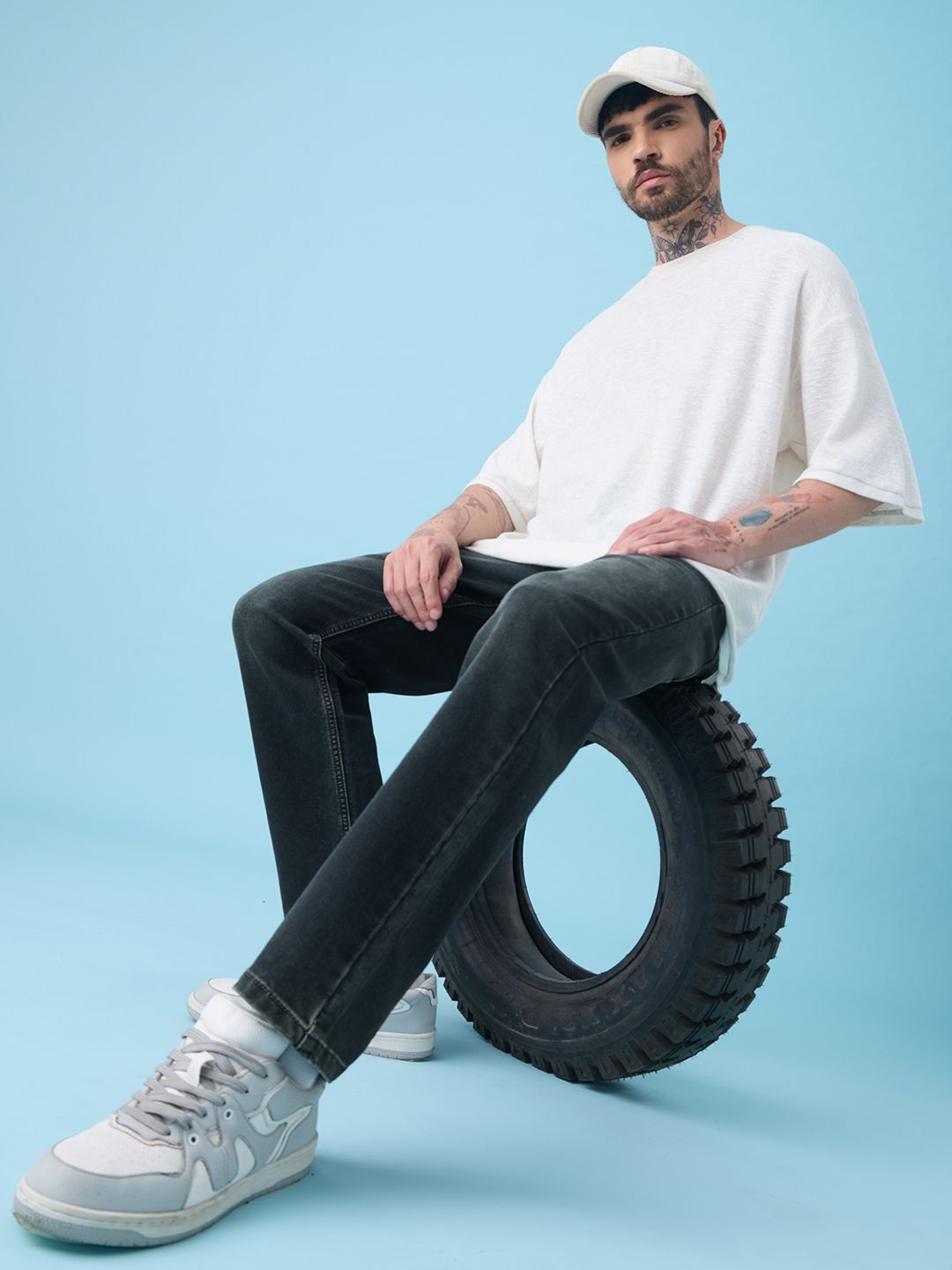 Straight Fit Denim: Ocean Depth Men Straight Fit Jeans