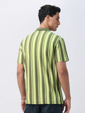 Stripes: Green, Black Zipper Polos