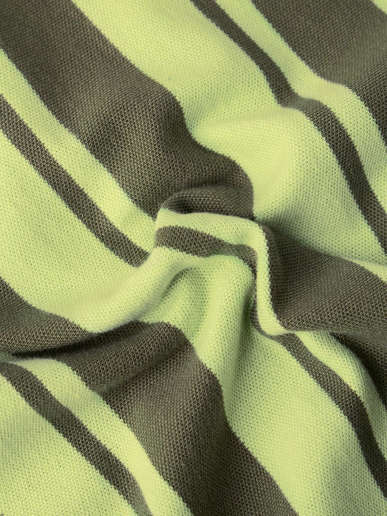Stripes: Green, Black Zipper Polos