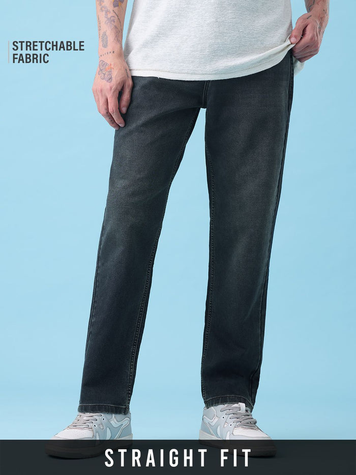 Straight Fit Denim: Ocean Depth Men Straight Fit Jeans