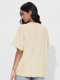 Textured T-shirt: Meri Marzi Women Oversized T-Shirts