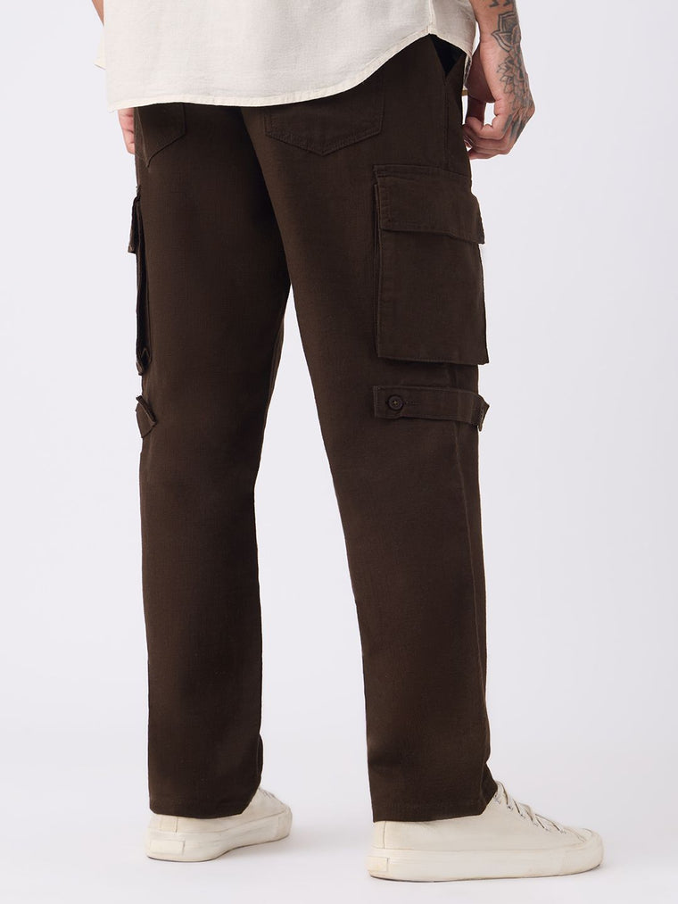 Textured Cargo Pants: Cocoa Men Cargo Pants