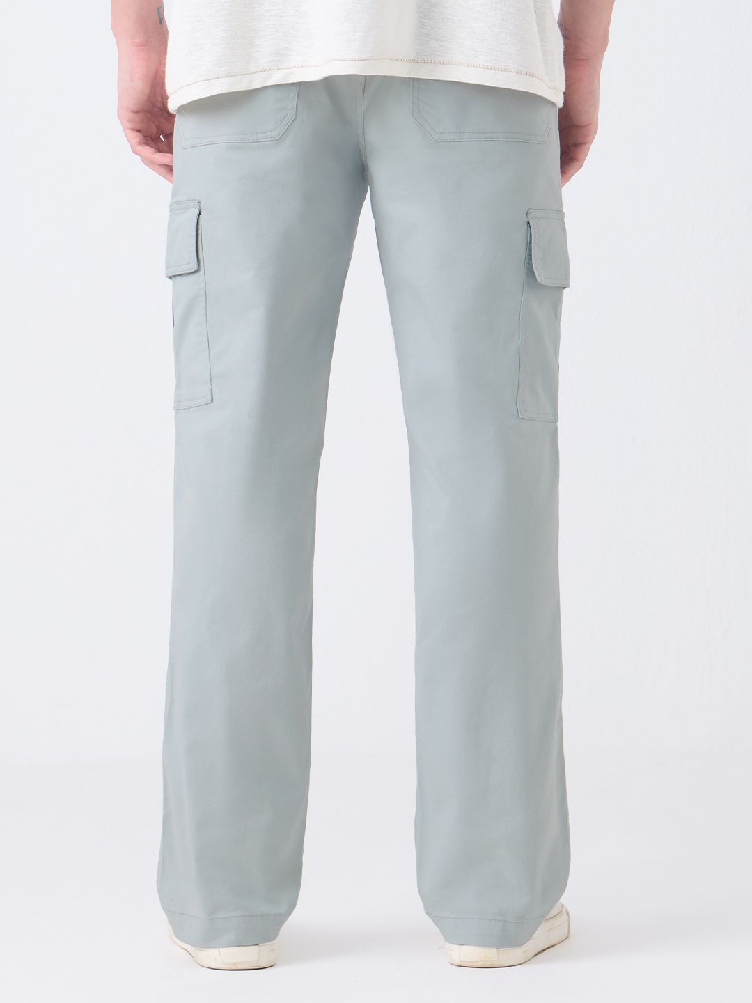 Solids: Storm Grey Men Cargo Pants