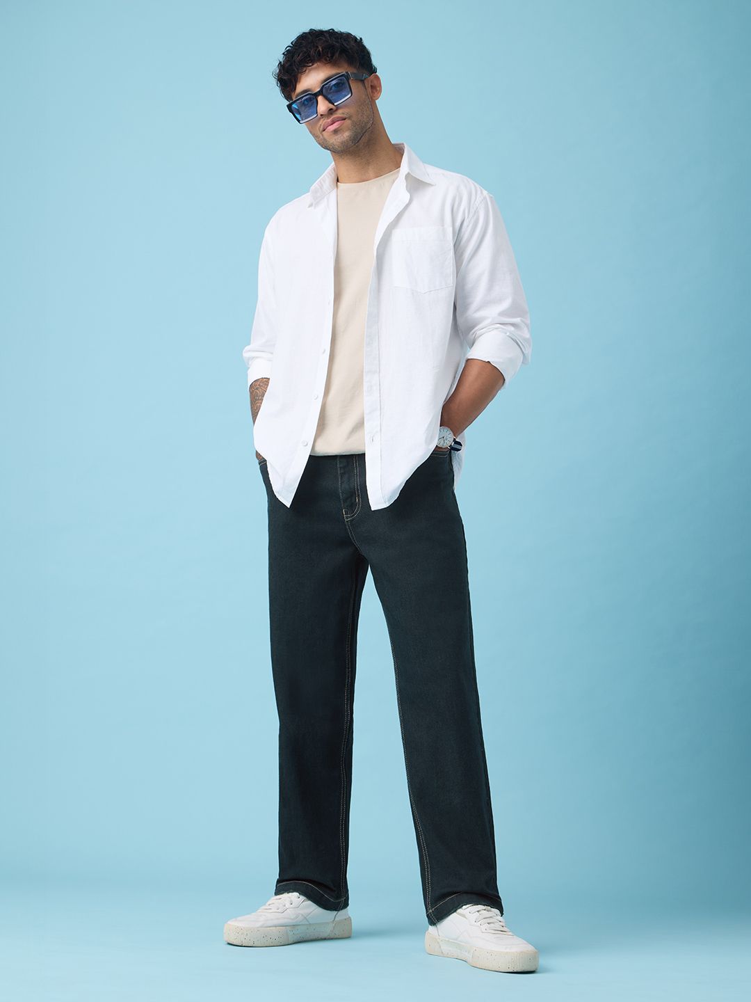 Baggy Fit Denim: Inkstone Men Baggy Fit Jeans