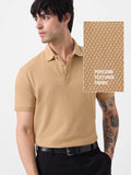 Popcorn: Beige Textured Polos