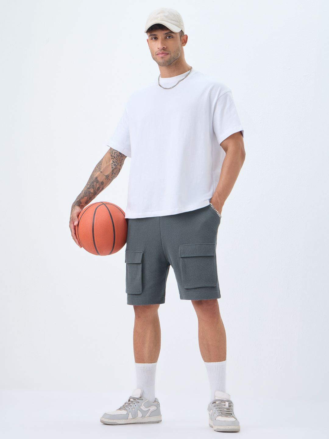 Textured Shorts: Greystone Men Cargo Shorts
