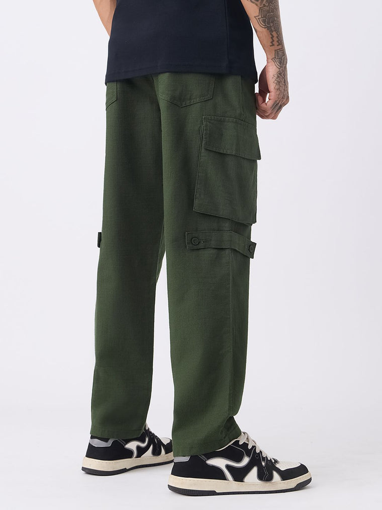 Textured Cargo Pants: Forest Men Cargo Pants