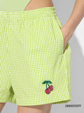 Seersucker Shorts: Cherry Women Lounge Boxers