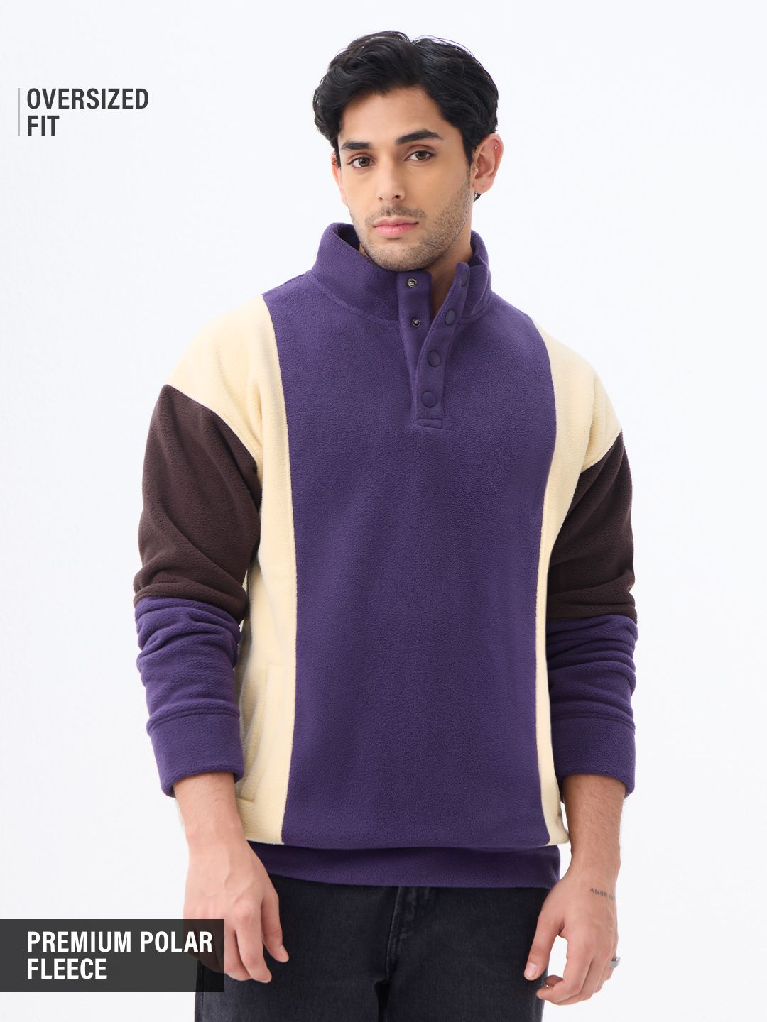 Oversized Sweatshirt: Dark Berry Men Oversized Sweatshirts