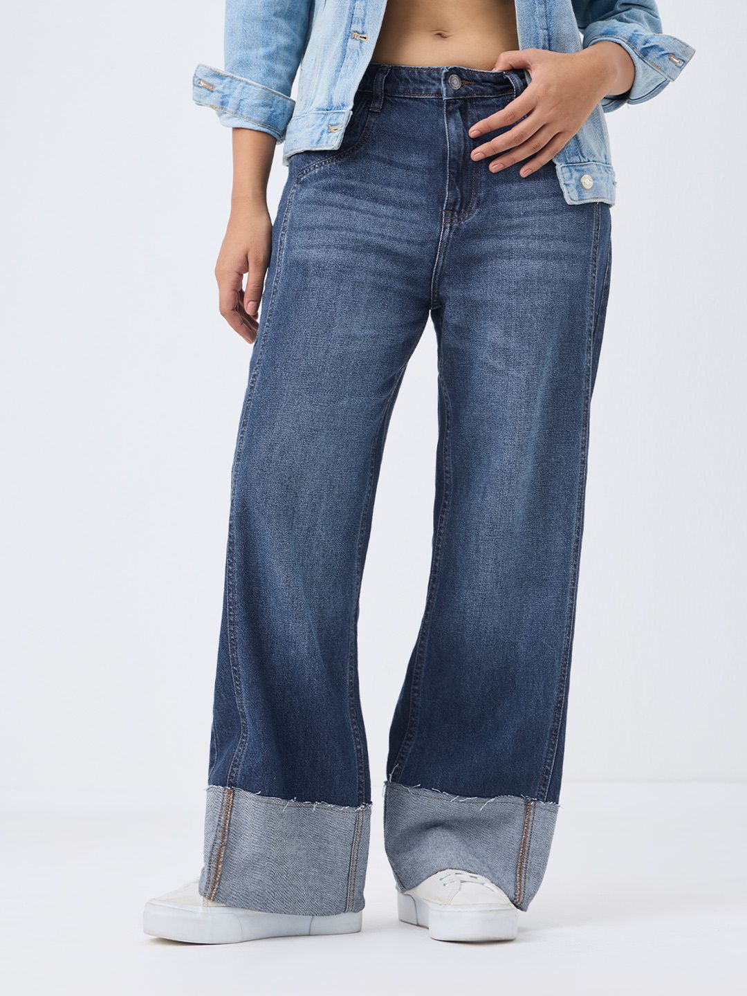 Relaxed Straight-Fit Denim: Indigo Women Straight Denims