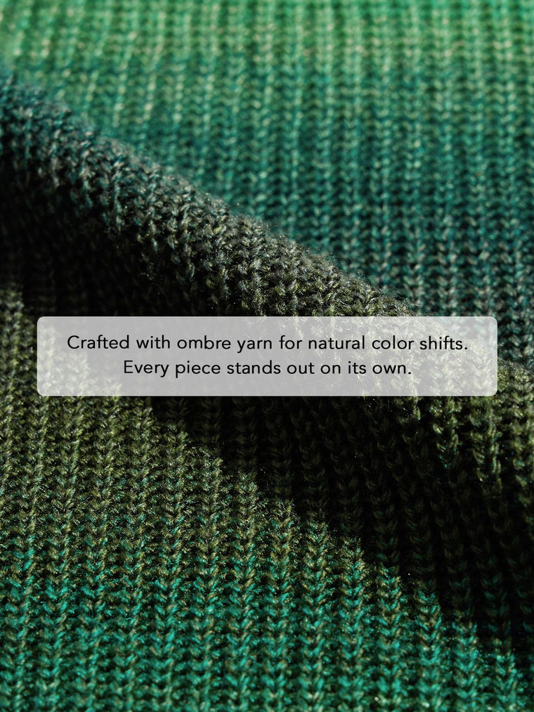 Knitted Ombre Sweater: Fern Women Oversized Sweaters