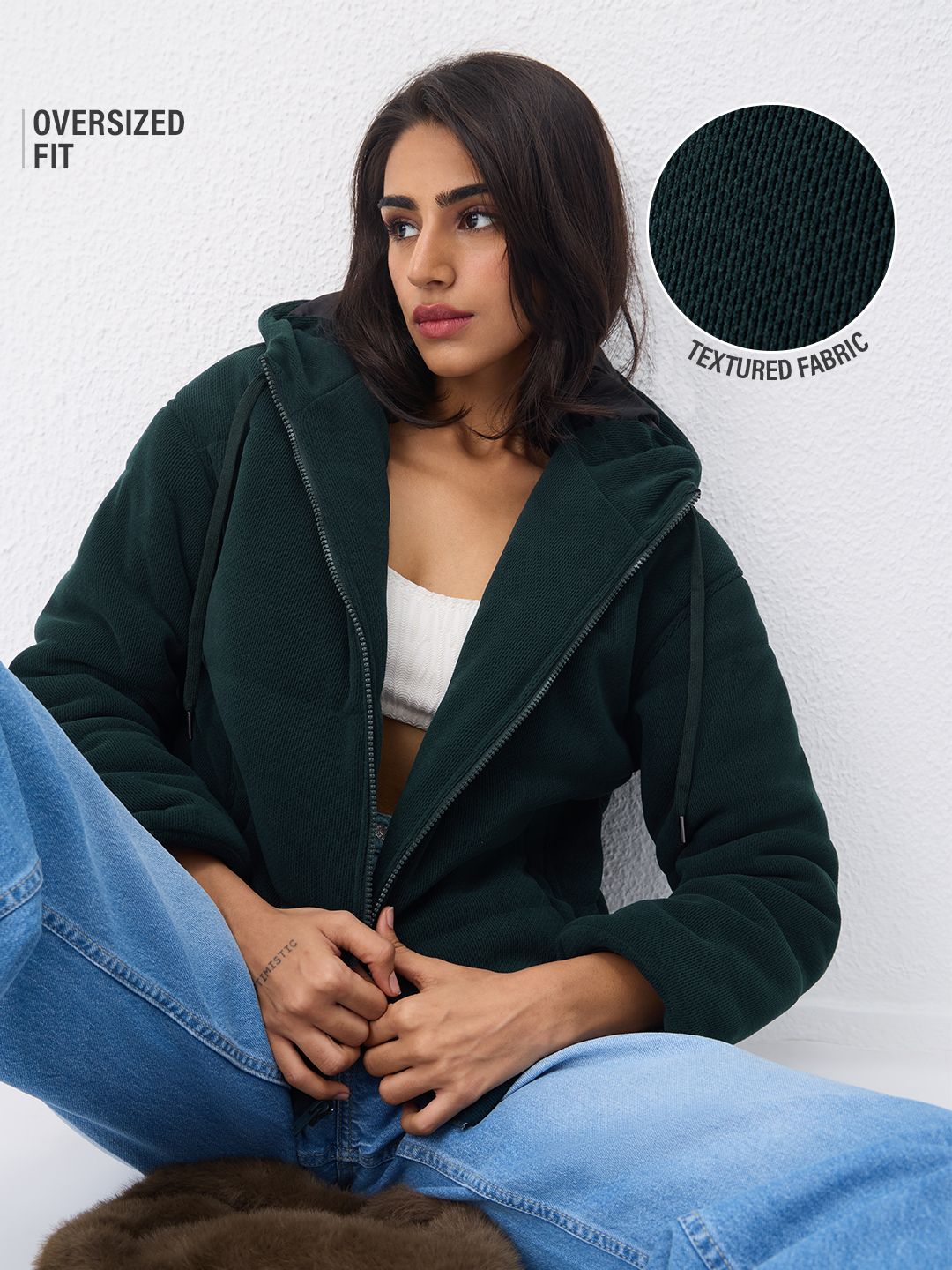 Puffer Jacket: Bottle Green Women Puffer Jackets