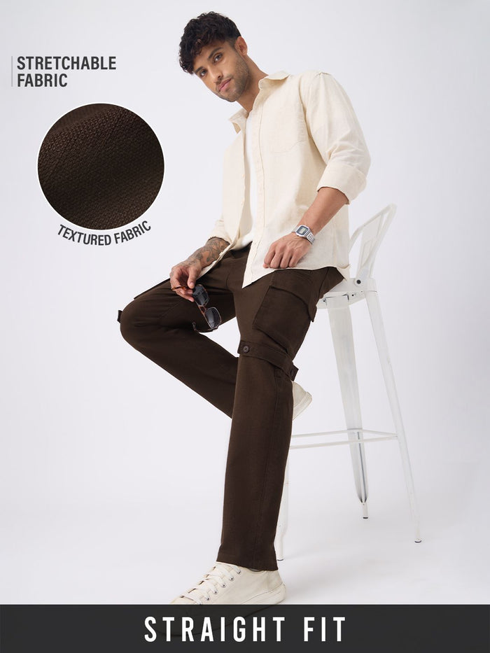 Textured Cargo Pants: Cocoa Men Cargo Pants
