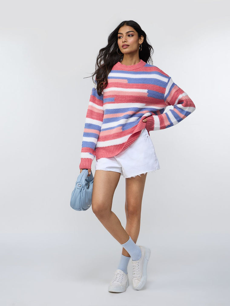 Textured Sweater: Heather Women Oversized Sweaters