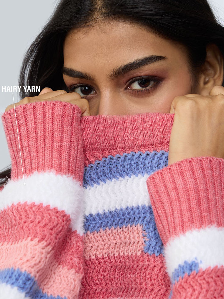 Textured Sweater: Heather Women Oversized Sweaters