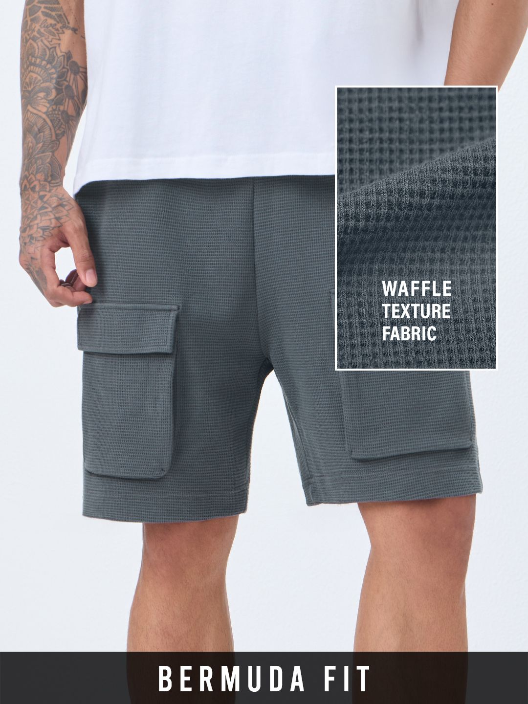 Textured Shorts: Greystone Men Cargo Shorts
