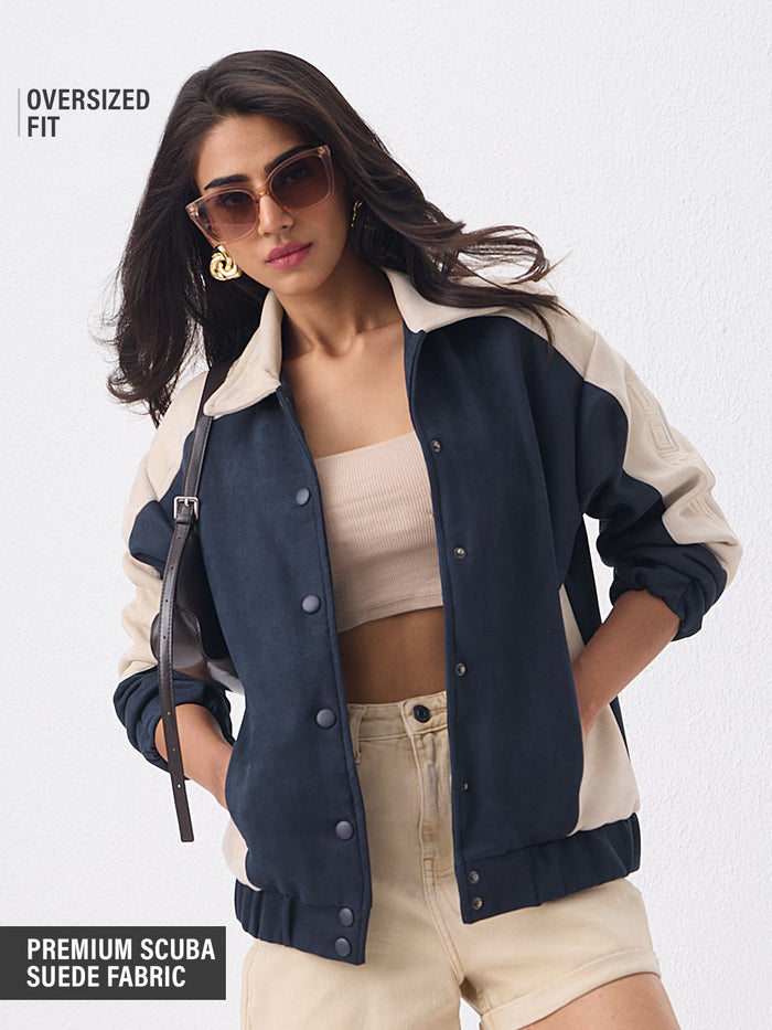 Suede Jacket: Celestial Women Varsity Jackets