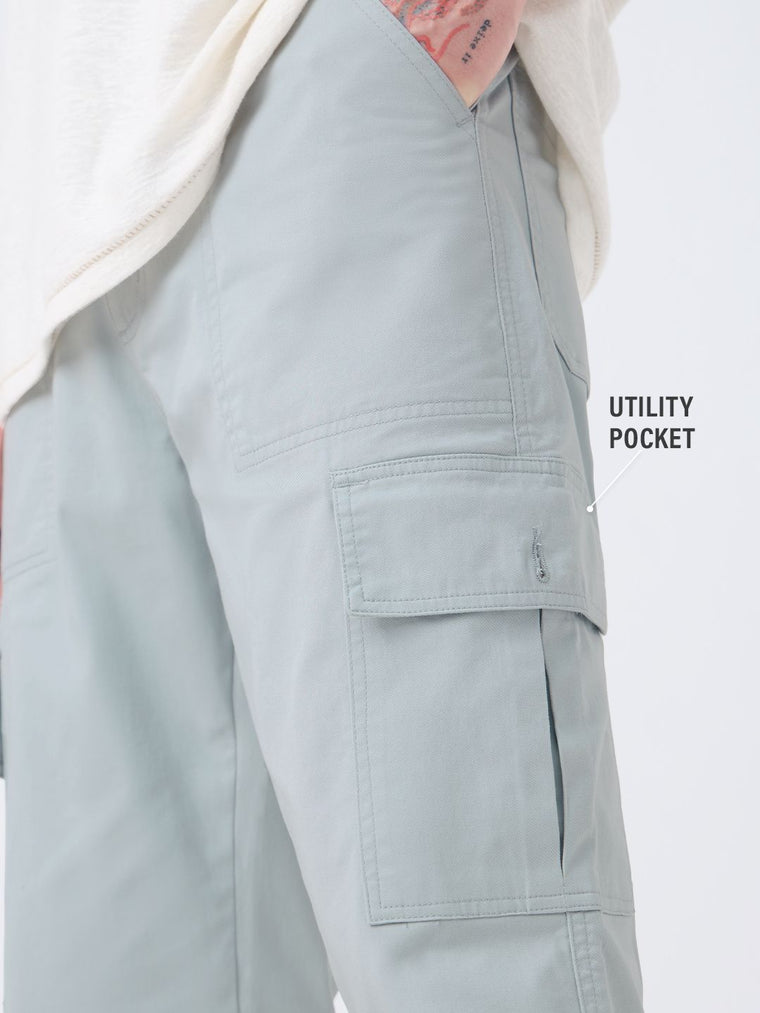 Solids: Storm Grey Men Cargo Pants