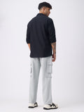 Textured Cargo Pants: Smokey Grey Men Cargo Pants