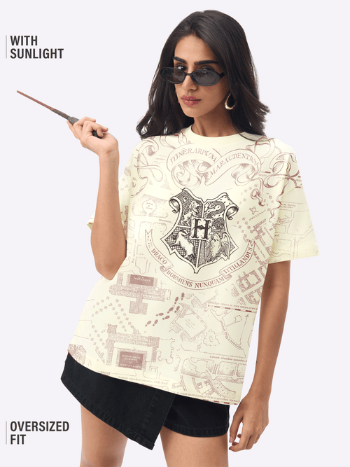 Harry Potter: Marauder's Map (Solar) Women Oversized T-Shirts