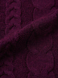 Cable Knit Sweater: Plum Berry Women Oversized Sweaters
