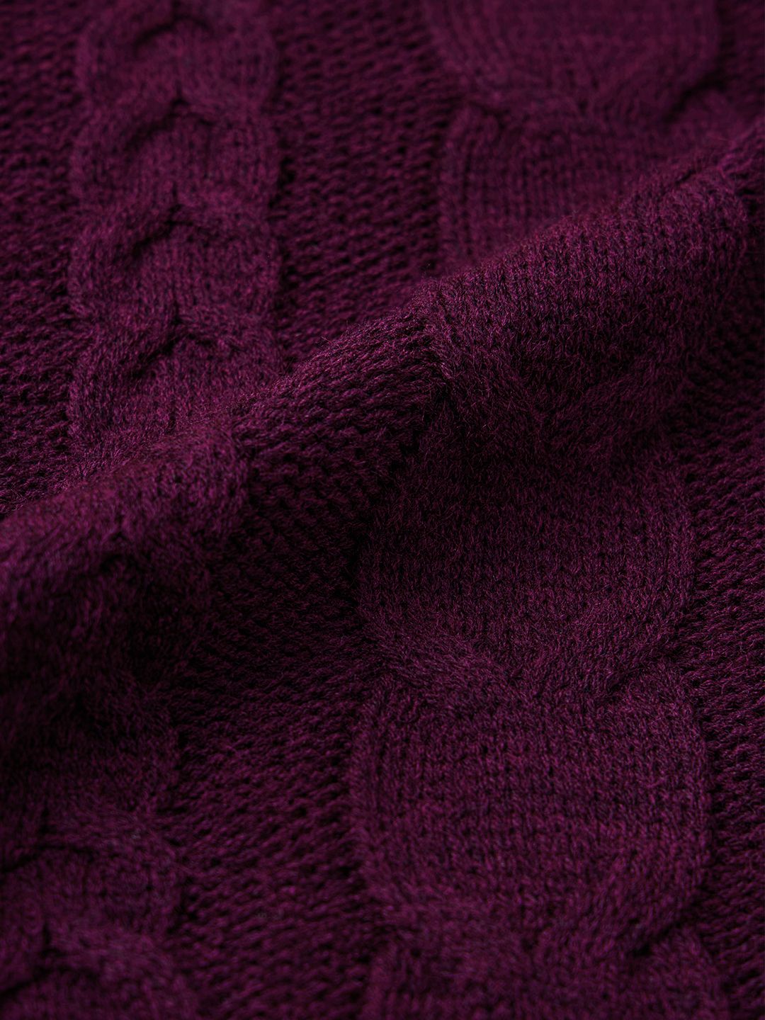 Cable Knit Sweater: Plum Berry Women Oversized Sweaters