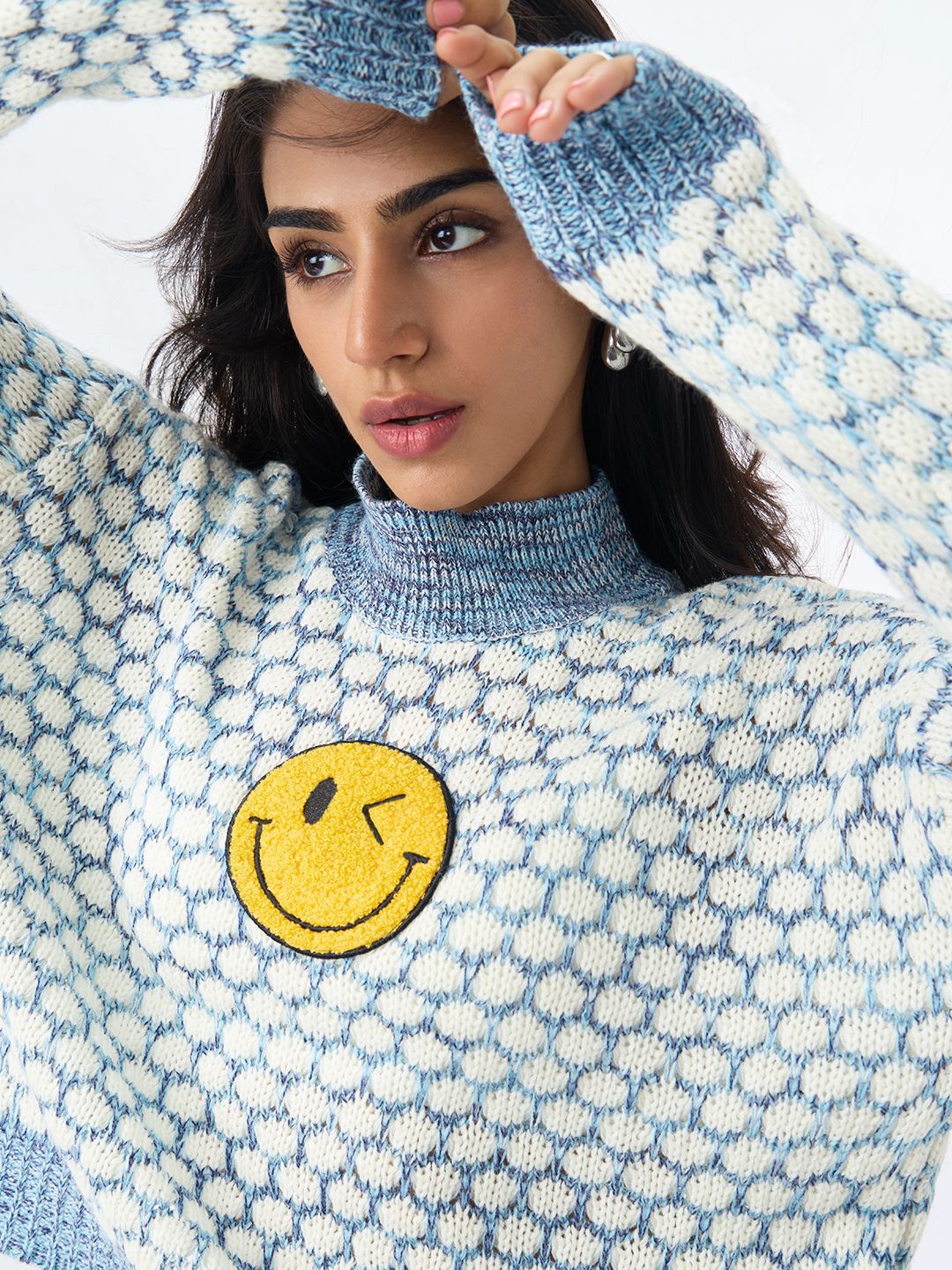 S.W.SMILEY: Faces Women Oversized Sweaters