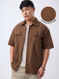 Zipper Shirt: Fawn Oversized Shirts