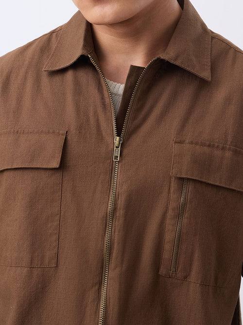 Zipper Shirt: Fawn Oversized Shirts