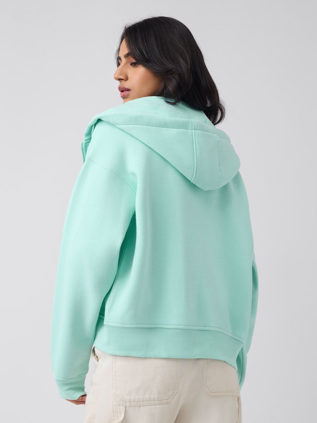 Zipper Hoodie: Applemint Women Oversized Zipper Hoodies